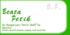 beata petik business card